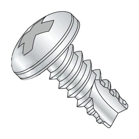 Thread Cutting Screw, #8 X 3/8 In, Zinc Plated Steel Pan Head Phillips Drive, 13000 PK